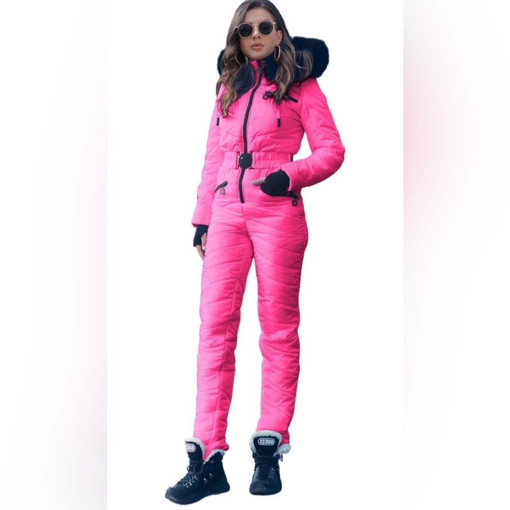 Yousify Rose Red Ski Suit NWOT